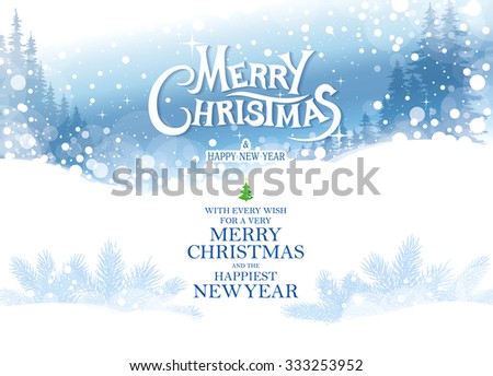 Merry Christmas And Happy New Year. Christmas Greeting Card. Stock