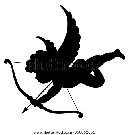 Silhouette of Cupid. Vector illustration