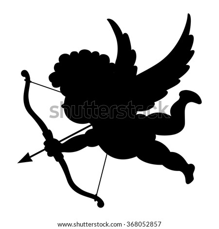 Silhouette of Cupid. Vector illustration