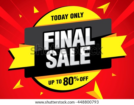 Final sale banner. Special offer, discounts up to 80% off