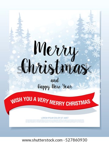 Christmas Greeting Card. Merry Christmas And Happy New Year Stock Vector Illustration 527860930