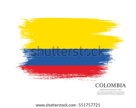 Flag of Colombia, brush stroke background