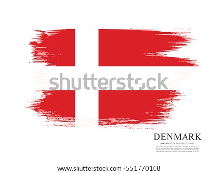 Flag of Denmark, brush stroke background