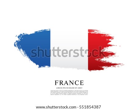 Flag of France, brush stroke background