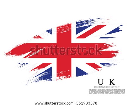 Flag of the United Kingdom of Great Britain and Northern Ireland, brush stroke background