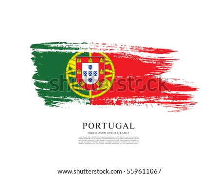 Flag of Portugal, brush stroke background