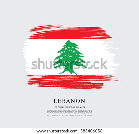 Flag of Lebanon, brush stroke background