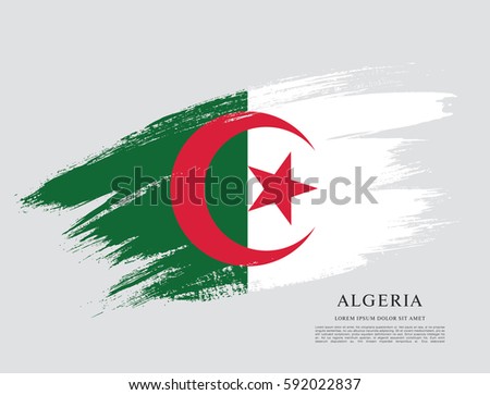 Flag of Algeria, brush stroke background