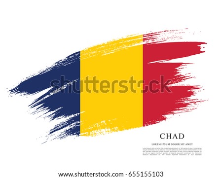 Flag of Chad, brush stroke background