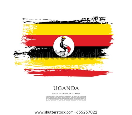 Flag of Uganda, brush stroke background