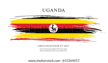 Flag of Uganda, brush stroke background