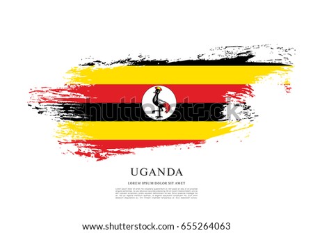 Flag of Uganda, brush stroke background