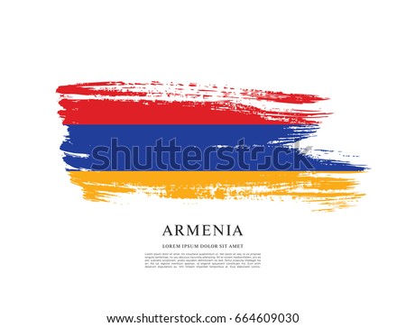 Flag of Armenia, brush stroke background