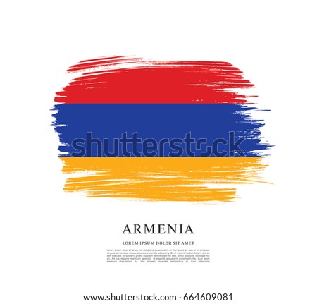 Flag of Armenia, brush stroke background