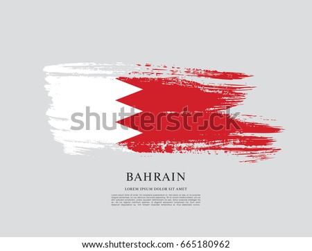 Flag of Bahrain, brush stroke background