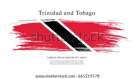 Flag of Trinidad and Tobago, brush stroke background