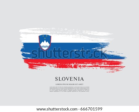 Flag of Slovenia, brush stroke background