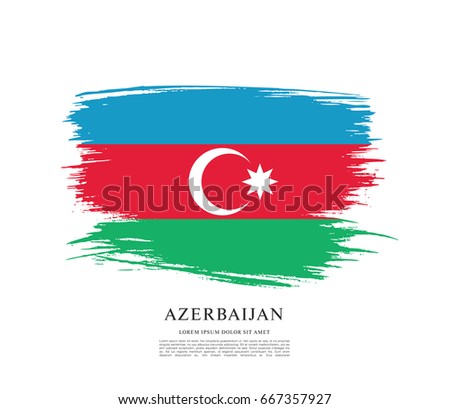 Flag of Azerbaijan, brush stroke background