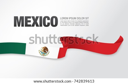 Flag of Mexico, vector illustration, card layout design