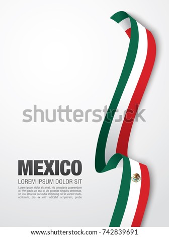 Flag of Mexico, vector illustration, card layout design