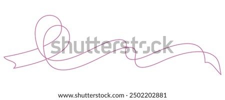 awareness ribbons line art style. breast cancer awareness element vector