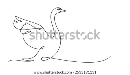 swan line art style. vector elements