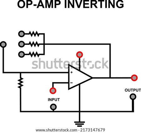 Inverting Op-Amp circuit. Suitable for any content about education and technology.