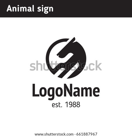 Abstract animal logo, mammals or artiodactyl or cat