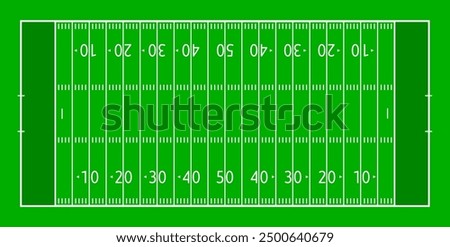 A detailed layout of a football field showing yard lines, end zones, and markings for gameplay analysis.