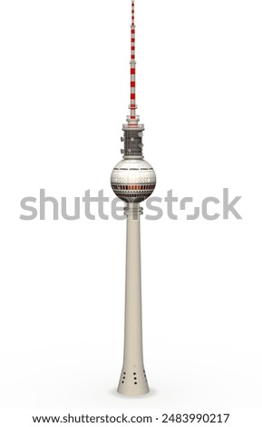 Similar – Image, Stock Photo The Berlin TV tower from above, behind a safety net in very bad weather. The horizon can only be seen as a small ray of hope.