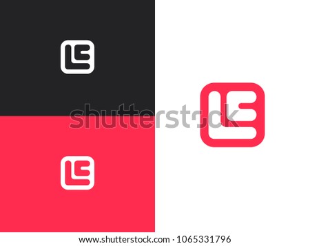 Initial letters E, L and C in square rounded shape. Logo icon design template elements.