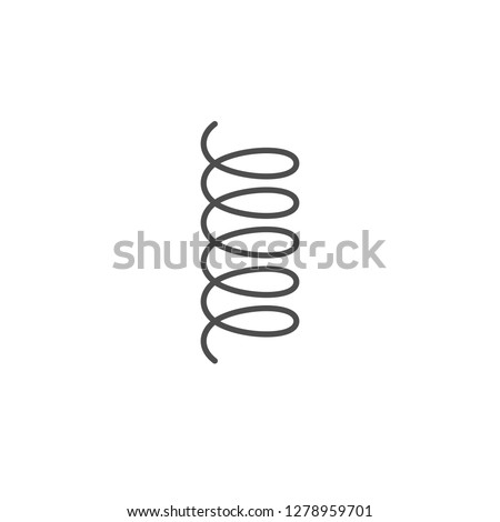 Vertical spiral icon, swirl line outline simple style isolated. Metal spiral flexible wire elastic. Vector illustration for your design.