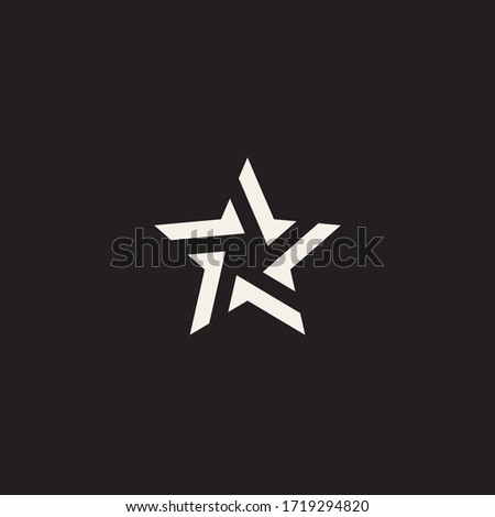 Pointed star flat vector icon. Rating flat vector icon. Stylized linear shape star logo design template. Modern abstract illustration with lines. Graphic fashion symbol. Award success logotype concept
