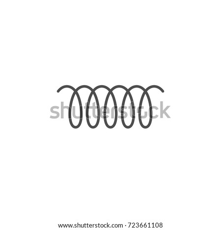 Spiral vector icon, swirl line outline simple style isolated. Metal spiral flexible wire elastic. ストックフォト © 