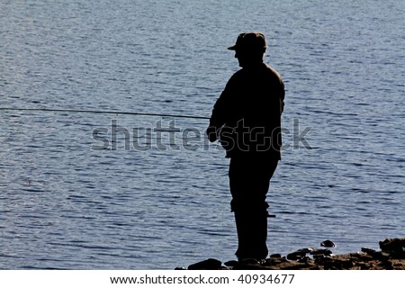 trout fishing silhouette