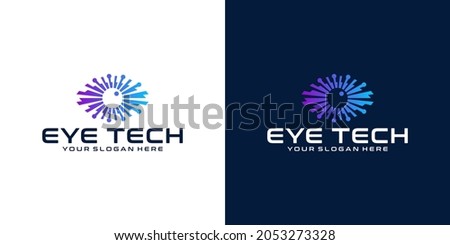 eye technology logo design inspiration and business card template