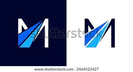 logo design Initial letter M financial marketing, financial, business with arrow direction logo vector illustration