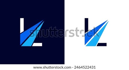 logo design Initial letter L financial marketing, financial, business with arrow direction logo vector illustration