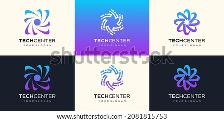 Abstract Swoosh Spinning Whirl Logo Template. use logo for technology digital