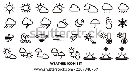 Simple monochrome weather icon set.
Easy-to-use vector material.
There are other variations as well.