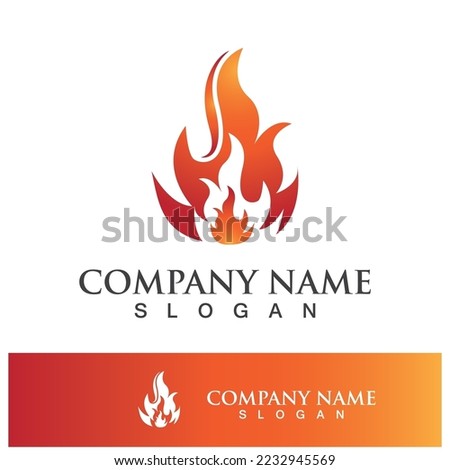 Fire logo design illustration and fire symbol icon vector