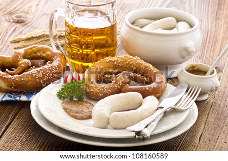 Similar – Image, Stock Photo Bavarian white sausages on the plate