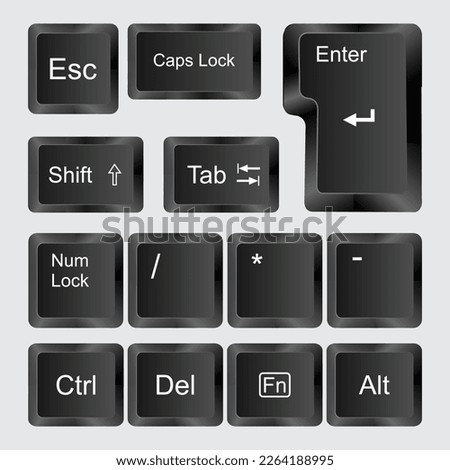 Computer Keyboard Keys Vector 3d