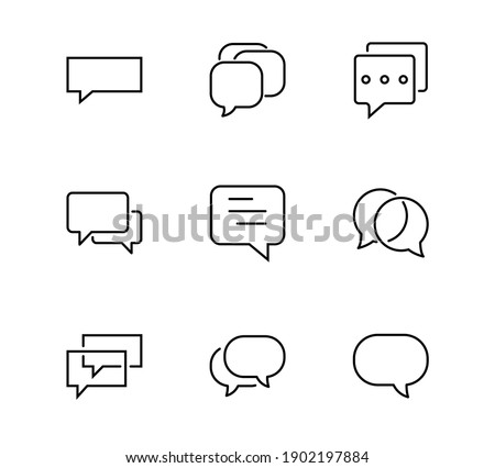 Chat Communication Icon Set, Vector Line Icons contain Chat Bubble, Dial SMS and more. Editable stroke, illustrator icons isolated