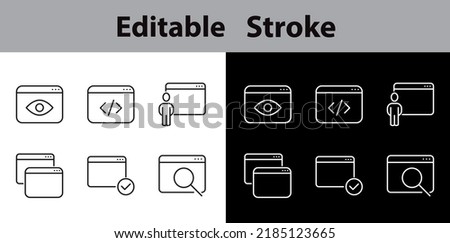 Simple Set of Application Related Vector Line Icons. Contains such Icons as Build, API, Terminal, Code Listing and more.Editable Stroke. Perfect Icon