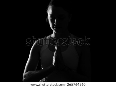 Yoga Tadasana with anjali mudra Mountain Pose with prayer hands