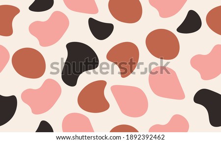 Terrazzo seamless patterns with colorful rock fragments. Set of backdrops with stone pieces or sprinkles. Bundle of rock textures. Vector illustration for wrapping paper, textile print.	