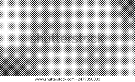 Dot gradation texture. Retro halftone gradient background.