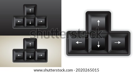 keyboard arrow computer in black and white color background