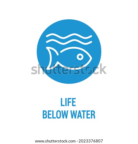 Life below water color icon. Corporate social responsibility. Sustainable Development Goals. SDG sign. Pictogram for ad, web, mobile app. UI UX design element. Editable stroke.